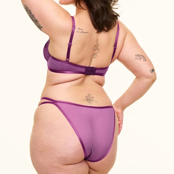 Adore Me Jayda Unlined Balconette Women's Bra & Panties Set Purple Size 36G/XL - Picture 14 of 14